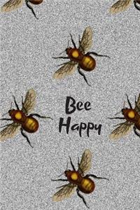 Bee Happy Silver Glitter Effect Notebook