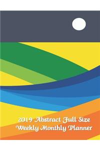 2019 Abstract Full Size Weekly Monthly Planner 8.5x11