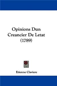 Opinions Dun Creancier De Letat (1789)