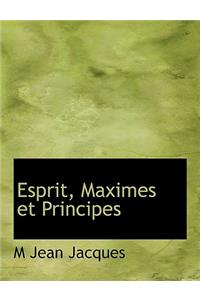 Esprit, Maximes Et Principes