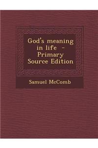 God's Meaning in Life