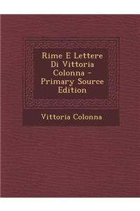 Rime E Lettere Di Vittoria Colonna