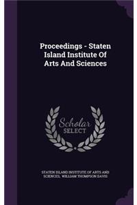 Proceedings - Staten Island Institute of Arts and Sciences