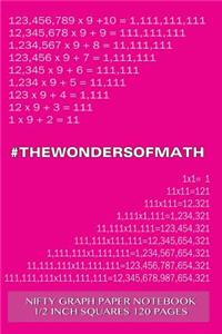 #WONDERSOFMATH Nifty Graph Paper Notebook 1/2 inch squares 120 pages