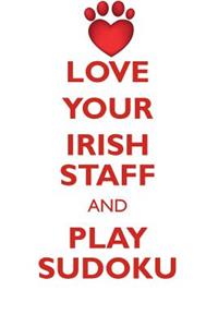 Love Your Irish Staff and Play Sudoku Irish Staffordshire Bull Terrier Sudoku Level 1 of 15
