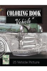 Vehicle Vintage Greyscale Photo Adult Coloring Book, Mind Relaxation Stress Relief