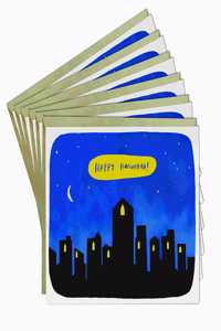 6-Pack Em & Friends Hanukkah City Card