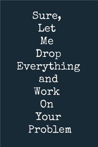 Sure, Let Me Drop Everything and Work On Your Problem A beautiful