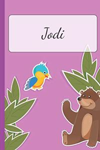 Jodi: Personalized Name Notebook for Girls - Custemized 110 Dot Grid Pages - Custom Journal as a Gift for your Daughter or Wife -School or Christmas or Bi