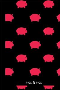 Pigs & Pigs: small lined Pig Notebook / Travel Journal to write in (6'' x 9'') 120 pages