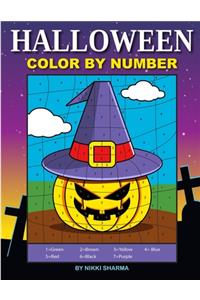 Halloween Color By Number: Coloring Book for Kids Ages 4-8