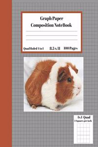 Graph Composition Notebook 4 Squares per inch 4x4 Quad Ruled 4 to 1 / 8.5 x 11 100 Sheets