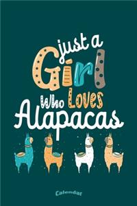 My Funny Alpaca Girl Love Calendar