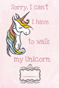 Walking My Unicorn Composition Notebook