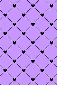 Journal Notebook Black Quilted Hearts Pattern 4