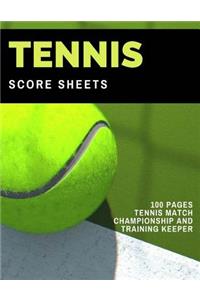 Tennis Score Sheets