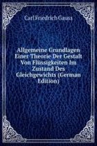 Allgemeine Grundlagen Einer Theorie Der Gestalt Von Flussigkeiten Im Zustand Des Gleichgewichts (German Edition)