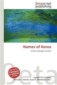 Names of Korea