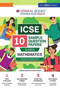 Oswaal ICSE 10 Sample Question Papers Class 9 Mathematics For 2024 Exam (Based On The Latest CISCE/ICSE Specimen Paper)