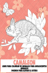 Libro para colorear de animales para adolescentes - Diseños para aliviar el estrés - Animales - Camaleón