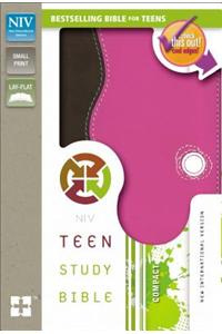 NIV, Teen Study Bible, Compact, Leathersoft, Pink/Brown