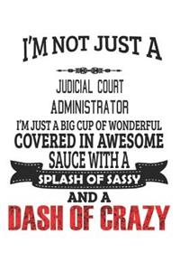 I'm Not Just A Judicial Court Administrator I'm Just A Big Cup Of Wonderful Covered In Awesome Sauce With A Splash Of Sassy And A Dash Of Crazy