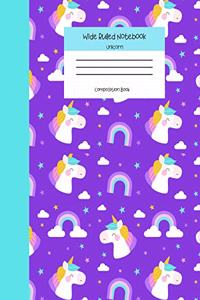Wide Ruled Notebook Unicorn Composition Book