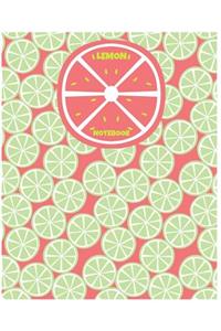 Lemon Notebook: Cute Composition Notebook for Adult/Children Fruits Lovers to Writing (8x10 Inch. 20.32x25.40 cm.) College Ruled Lined Paper 120 Blank Pages (GREEN&