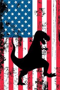 American Flag Dinosaur Notebook