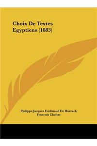 Choix de Textes Egyptiens (1883)