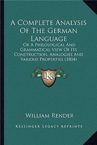 Complete Analysis of the German Language