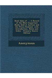 Book Sales of ...