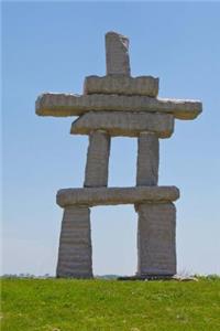 Native Inukshuk on Grassy Hillside Journal