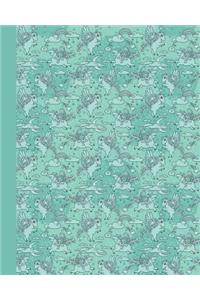 Journal: Baby Pegasus (Aqua) 8x10 - Lined Journal - Writing Journal with Blank Lined Pages