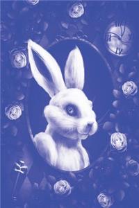 Alice in Wonderland Pastel Modern Journal - Outwards White Rabbit (Royal Blue)