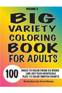 Big Variety Coloring Book Volume 2 100 Pages to Color from 50 of Anne Manera's Books Line Art & Grayscale