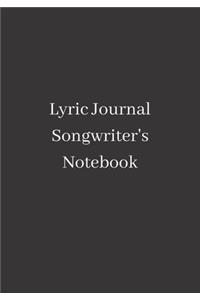 Lyric Journal Songwriter's Notebook