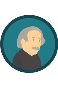 Cartoon of Albert Einstein - Blank Lined Notebook