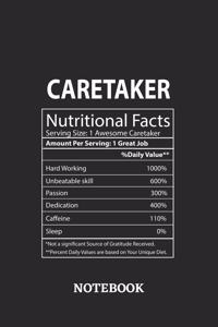 Nutritional Facts Caretaker Awesome Notebook
