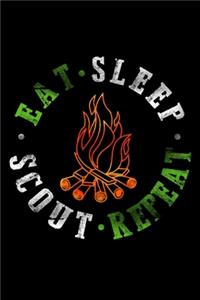 Eat Sleep Scout Repeat: Blush Notes Journal And Diary For Recording Feeling, Thoughts, Wishes And Dreams For Scout Lovers, Scout Law And Camping Enthusiasts, Scouting And C