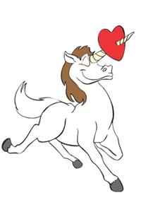 2020 Weekly Planner Horse Illustration Equine White Unicorn Red Heart 134 Pages