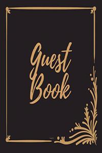 Guest Book - Gold Frame #7 For any occasion Light Green Color Pages 8.5 x 8.5 Inches 82 pages