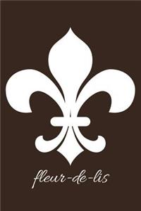 fleur-de-lis in Chocolate Brown - Blank Notebook with Fleur de Lis Corners 6x9