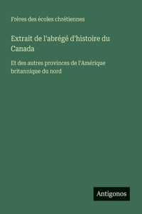 Extrait de l'abrégé d'histoire du Canada