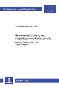 Gemeinschaftshaftung Und Mitgliedstaatliche Rechtsbehelfe