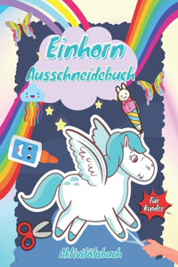 Einhorn-Schneide- und Malbuch für Kinder