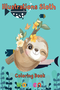 illustrations Sloth Coloring book women