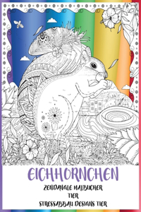 Zendangle Malbücher - Stressabbau Designs Tier - Tier - Eichhörnchen