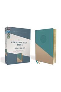 Niv, Personal Size Bible, Large Print, Leathersoft, Teal/Gold, Red Letter Edition, Comfort Print