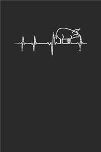 Pig Heartbeat: Pigs Notebook, Graph Paper (6 x 9 - 120 pages) Animal Themed Notebook for daily Journal, Diary, and Gift